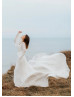 V Neck Ivory Chiffon Elegant Summer Wedding Dress